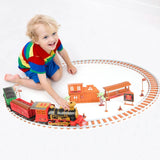 193-Piece: Electric Train Set Steam Locomotive Passenger Coach Coal Car Christmas Train Toys & Games - Tophatter Daily Deals