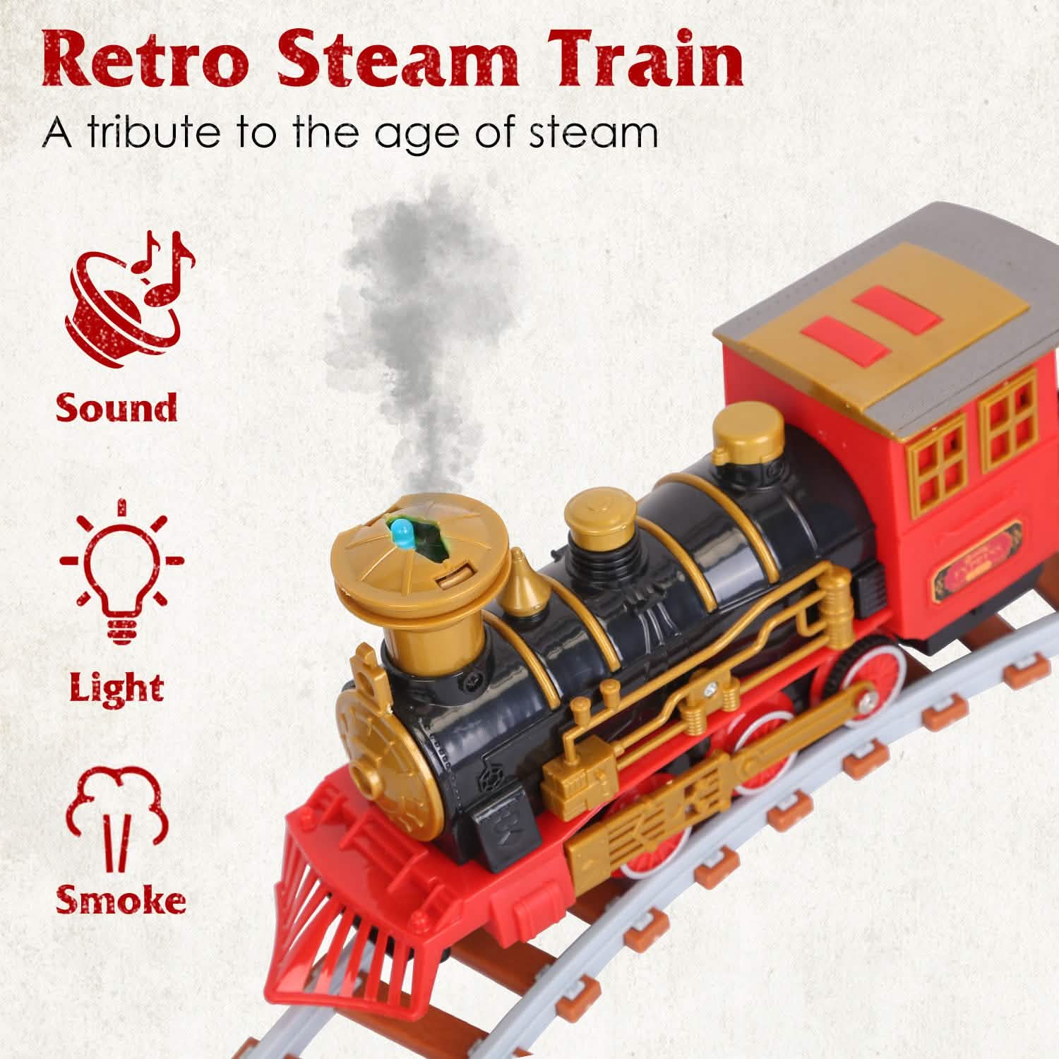193-Piece: Electric Train Set Steam Locomotive Passenger Coach Coal Car Christmas Train Toys & Games - Tophatter Daily Deals
