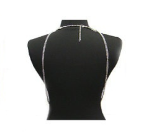 Body chain jewelry long necklace silvery 0 - Tophatter Daily Deals