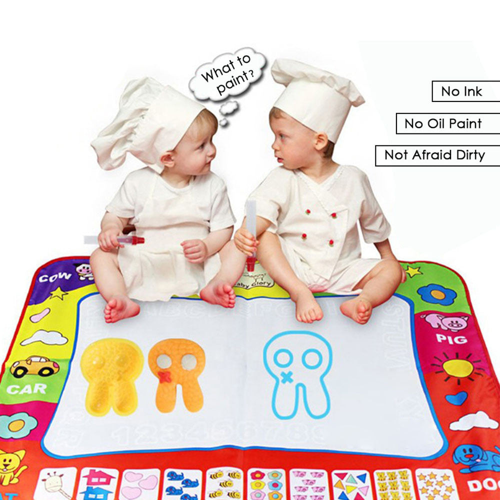 80 x 60cm Baby Kids Add Water with Magic Pen Doodle Painting Picture Water Drawing Play Mat in Drawing Toys Board Gift Christmas 0 - Tophatter Daily Deals