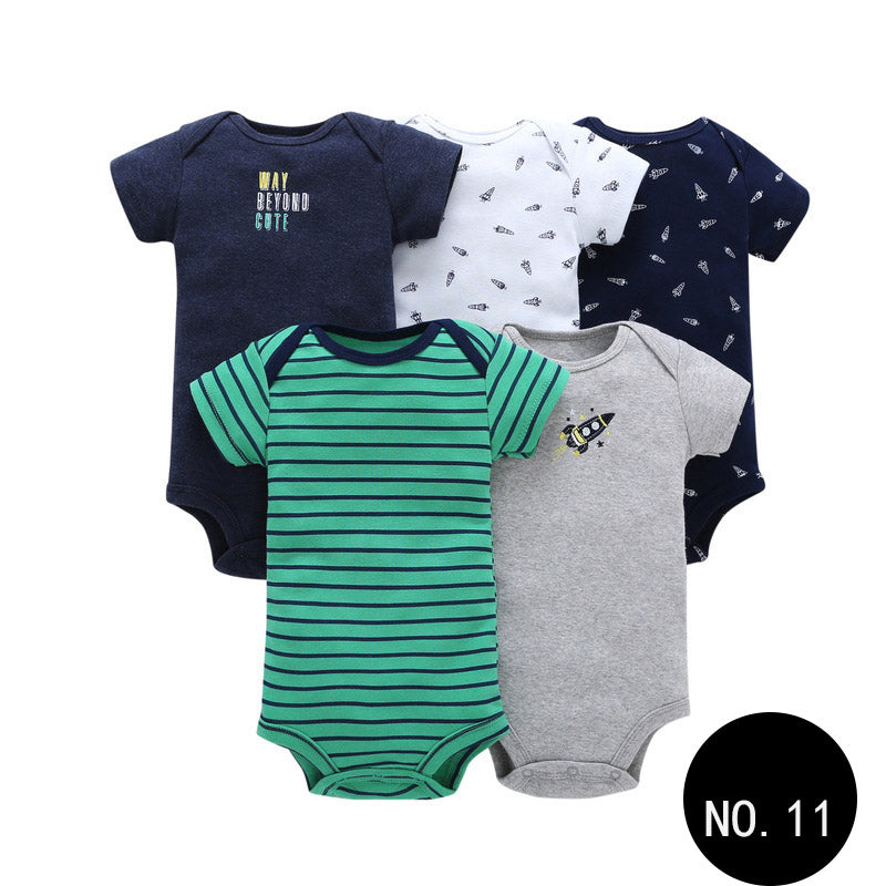 Baby Short Climb 5-piece Romper Boys and Girls Cotton One-piece Rompers 11Style Q5pcs 0 - Tophatter Daily Deals