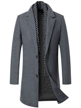 Warm Mens Wool Coat - Mid Length Structured Cut, Winter 3D Changing Face Moving Picture Frame - Tophatter Daily Deals