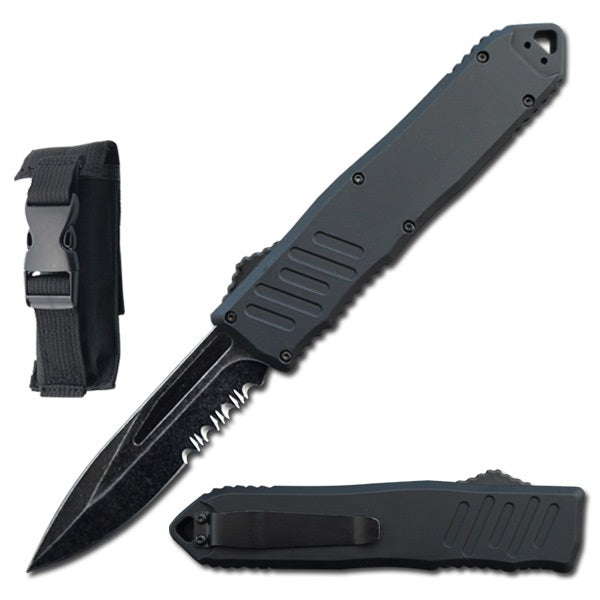 9" Black Havoc OTF Dual Action Automatic Knife Stonewash - TOPHATTER'S ARMORY DEALS Collectible Weapons - Tophatter Daily Deals