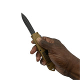 5.5" Automatic OTF Knife w/ Half Serrated Dagger Blade - Tophatter Daily Deals