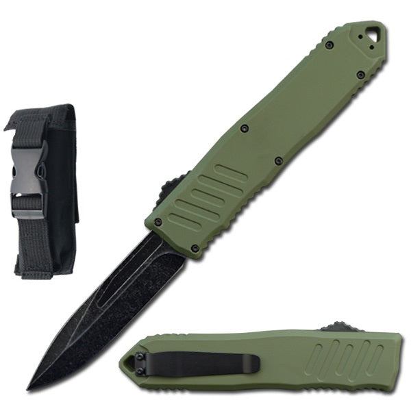 9" Army Green Havoc OTF Automatic Knife Stonewash Blade - TOPHATTER'S ARMORY DEALS Collectible Weapons - Tophatter Daily Deals