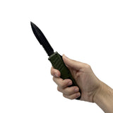 5.5" Automatic OTF Knife w/ Half Serrated Dagger Blade - Tophatter Daily Deals