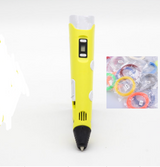 3D print pen 3D pen two generation graffiti 3D stereoscopic paintbrush children puzzle painting toys Yellow+Consumables 0 - Tophatter Daily Deals