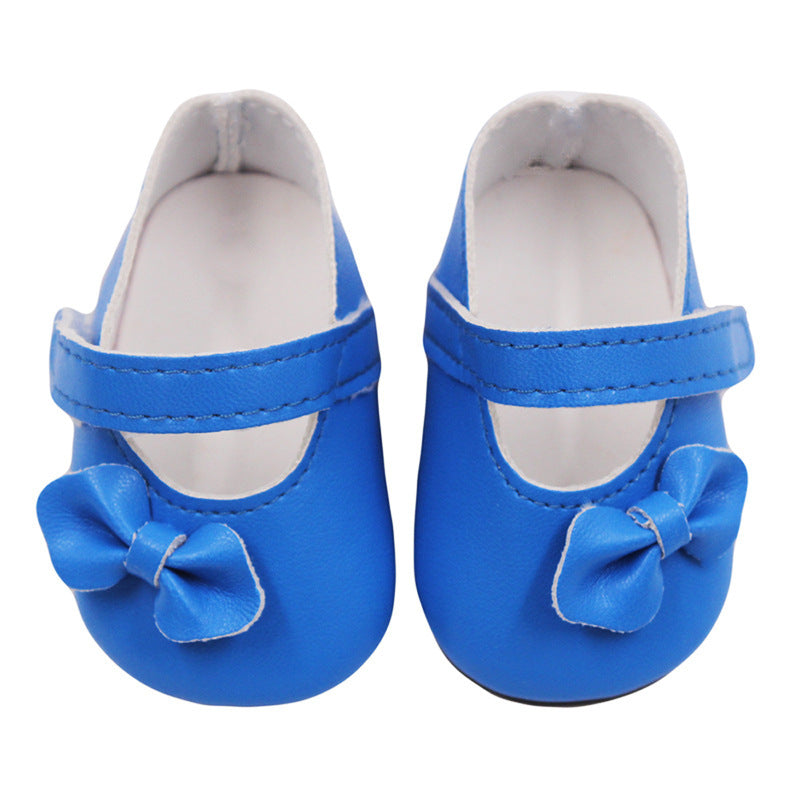 18 Inch American Girl Doll Shoes Solid Color Bow Shoes Blue 18 inches 0 - Tophatter Daily Deals
