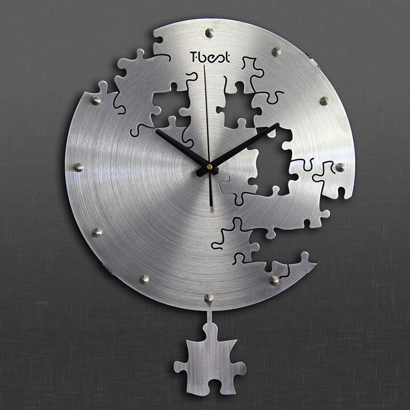 16 Inch Circilar Creative Wall Clock Art Wall Watch Modern Design Living Room And Bedroom Mute Clock Wall Home Decor Wall Clocks Silver 0 - Tophatter Daily Deals