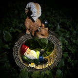 Solar Squirrel Elf Garden Statue Light with Wireless Charging Lawn Ornaments & Garden Sculptures - Tophatter Daily Deals