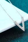 Adored Sterling Silver V Letter Pendant Necklace Necklaces - Tophatter Daily Deals