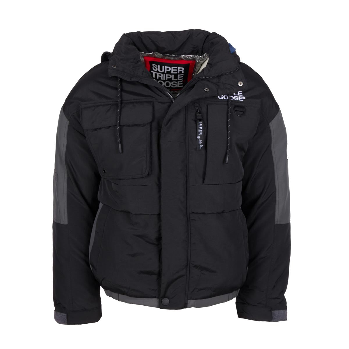 Super Triple Goose Men's Parka Jacket Black Charcoal Jackets - Tophatter Daily Deals