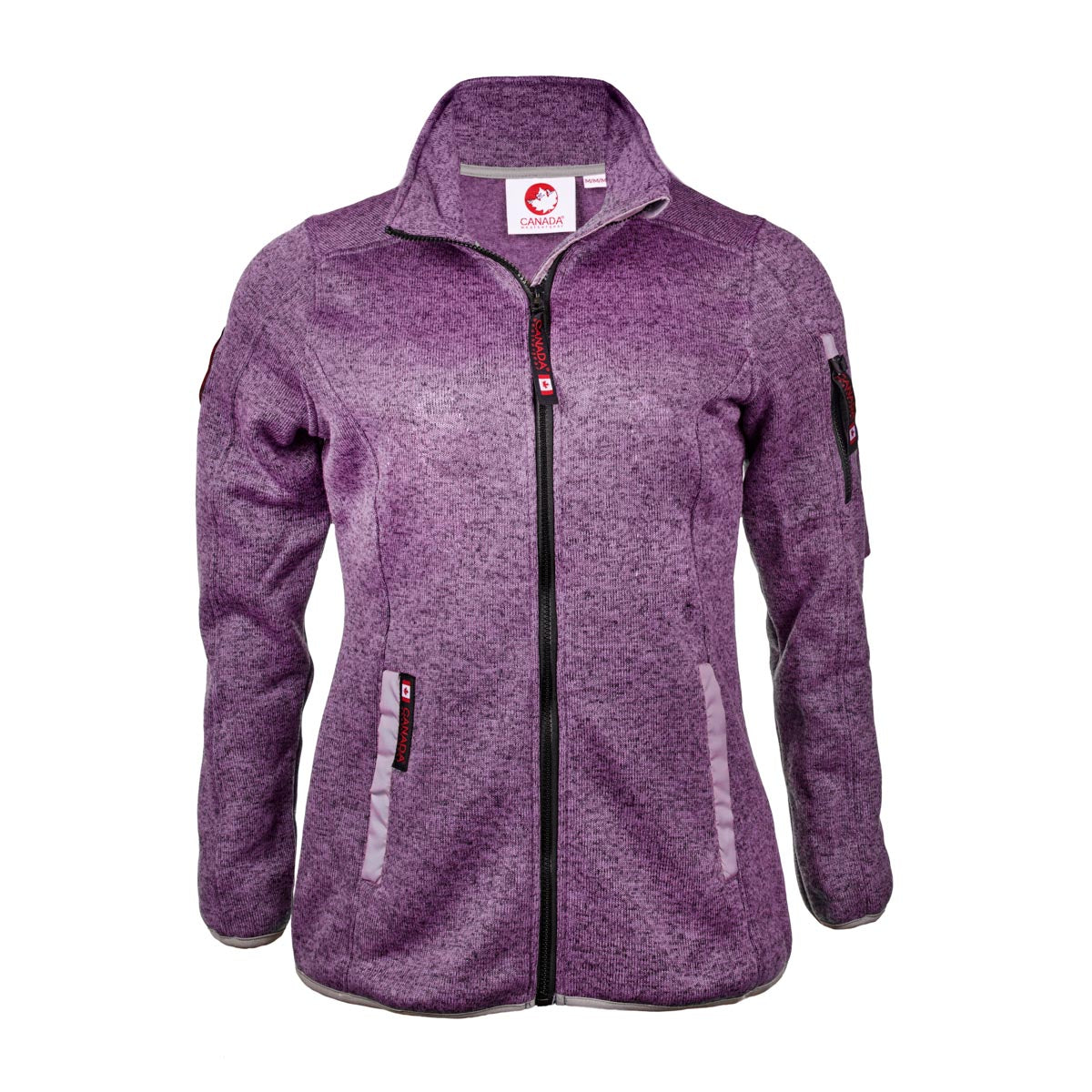 Canada Weather Gear Women's Sweater Fleece Climb Jacket Heather Blackberry Wine Jackets - Tophatter Daily Deals