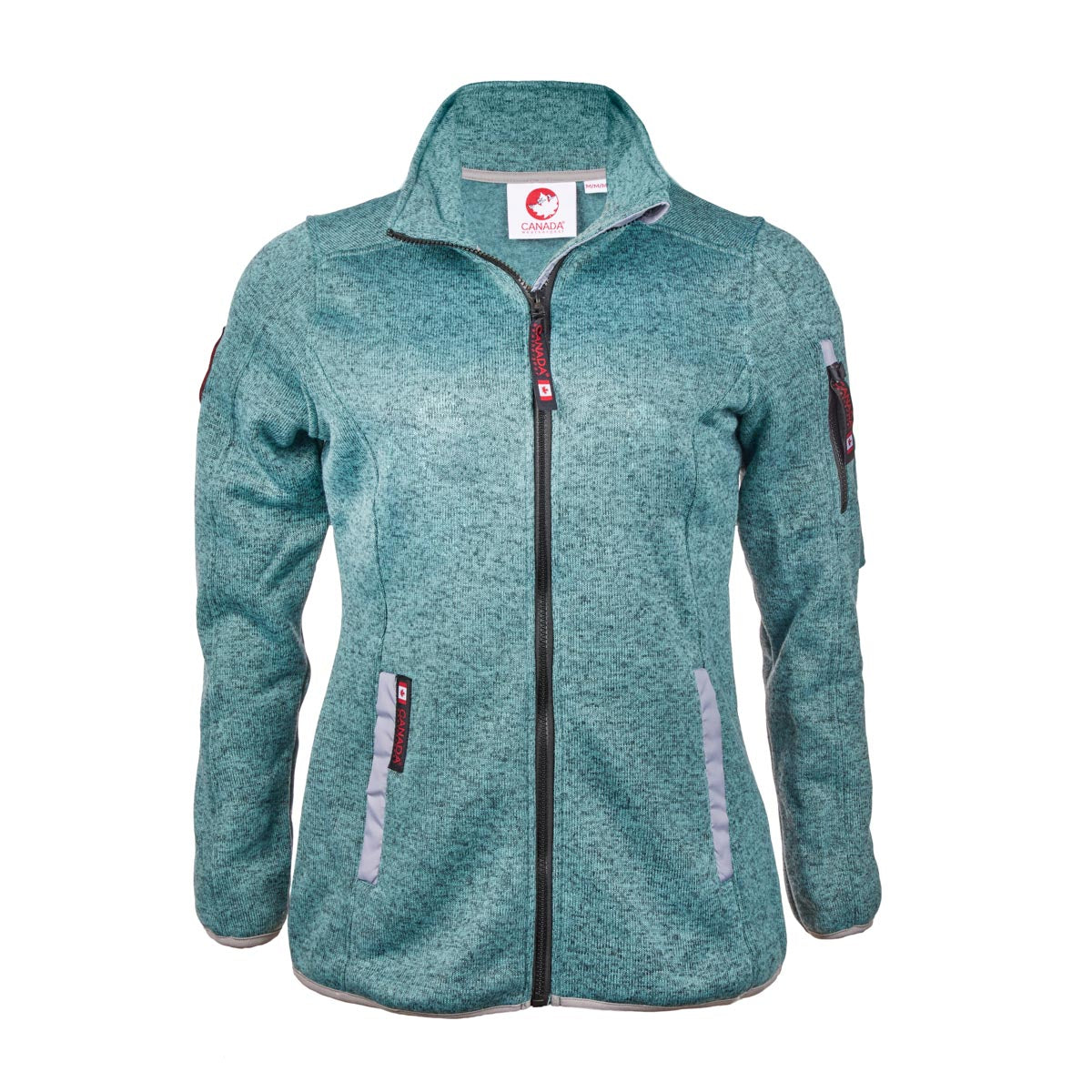 Canada Weather Gear Women's Sweater Fleece Climb Jacket Heather Mystic Lake Jackets - Tophatter Daily Deals