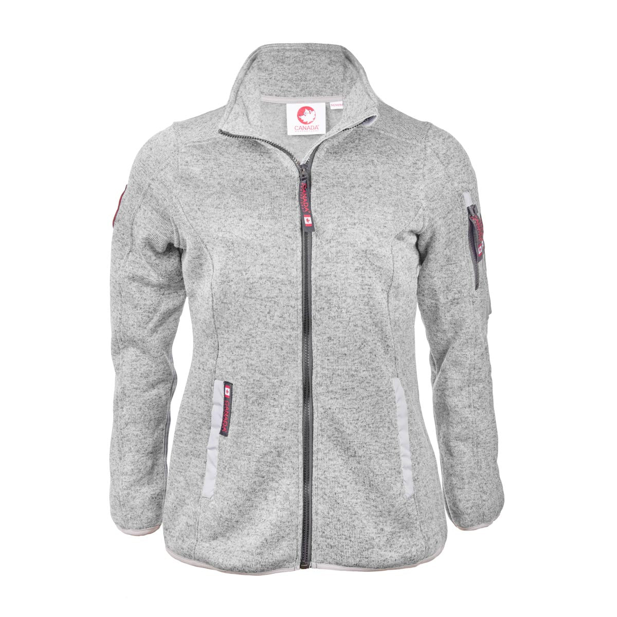 Canada Weather Gear Women's Sweater Fleece Climb Jacket Heather Oatmeal Jackets - Tophatter Daily Deals