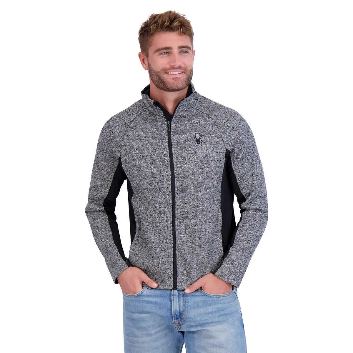 Spyder Men's Constant Full Zip Jacket Charcoal Heather Jackets - Tophatter Daily Deals