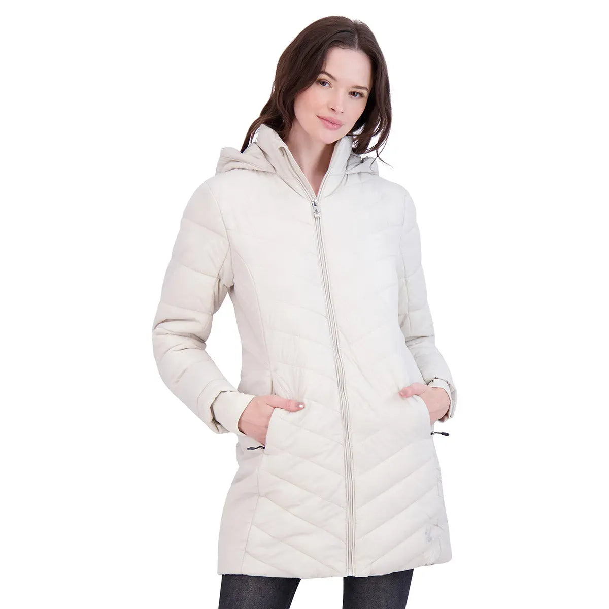 Spyder Women's Boundless Long Puffer Coat Moonbeam Jackets - Tophatter Daily Deals