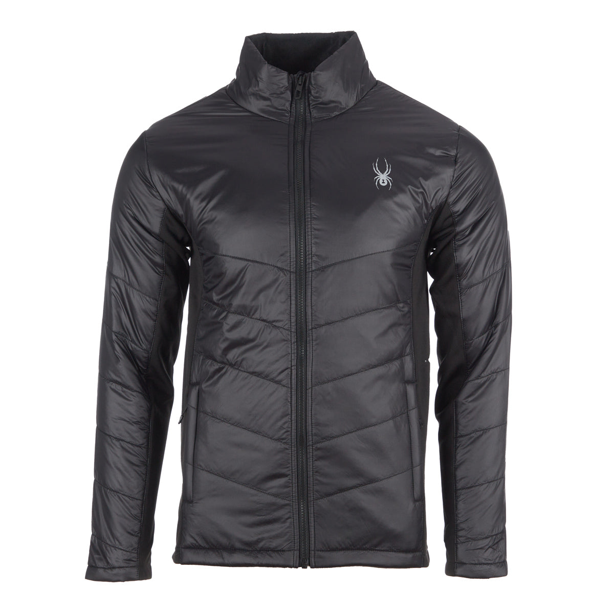 Spyder Men's Stealth Full Zip Hybrid Jacket Black Jackets - Tophatter Daily Deals