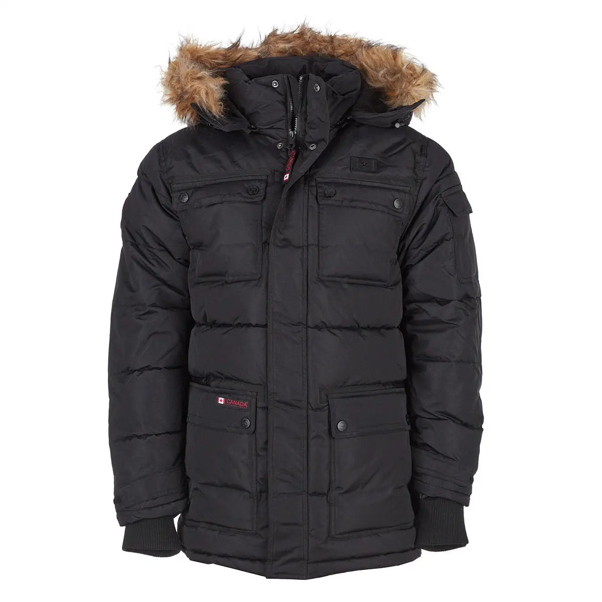 Canada Weather Gear Men's Snorkel Parka Puffer Jacket Black Puffer - Tophatter Daily Deals