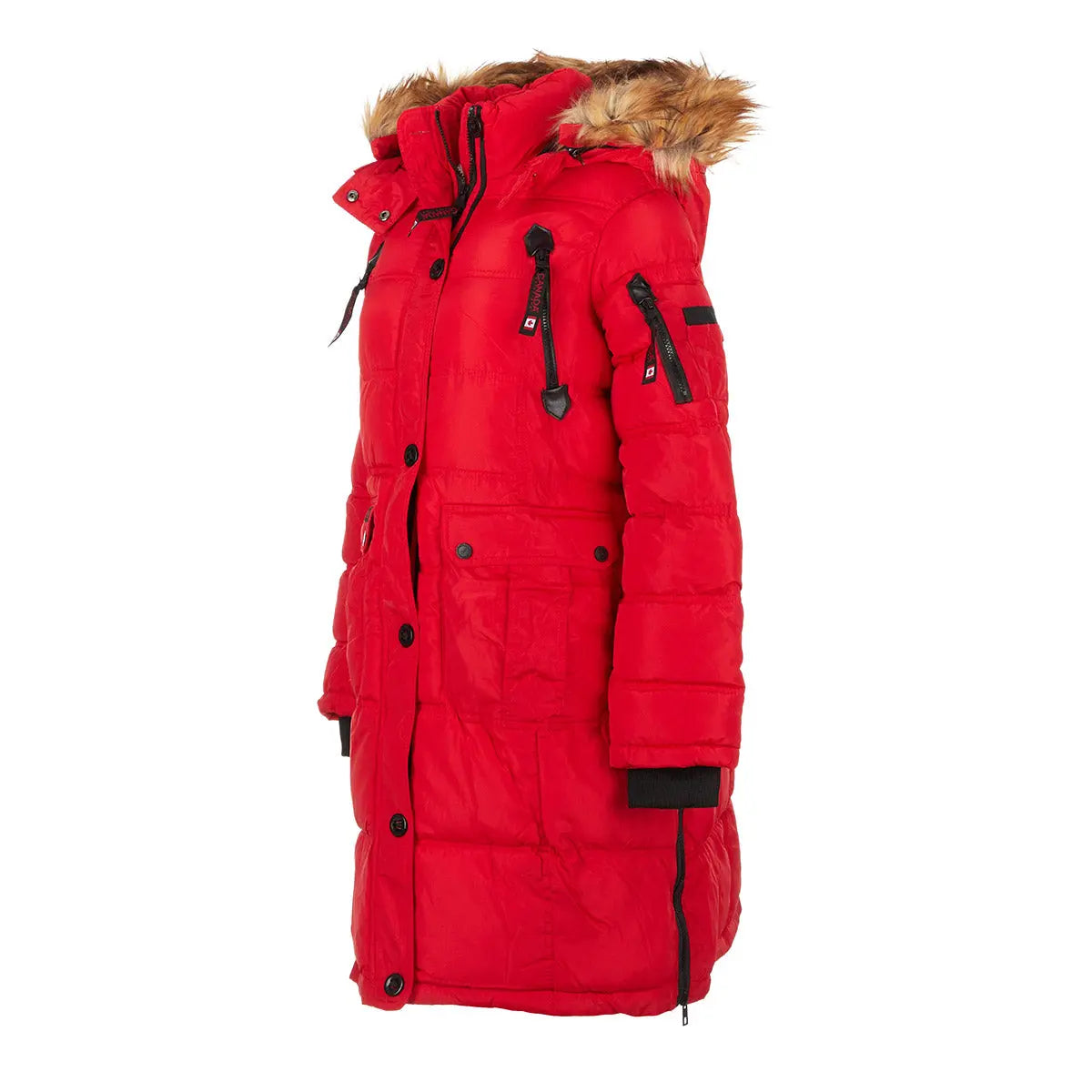 Canada Weather Gear Women's Long Puffer with Faux Fur and Sherpa Lined Hood Puffer - Tophatter Daily Deals