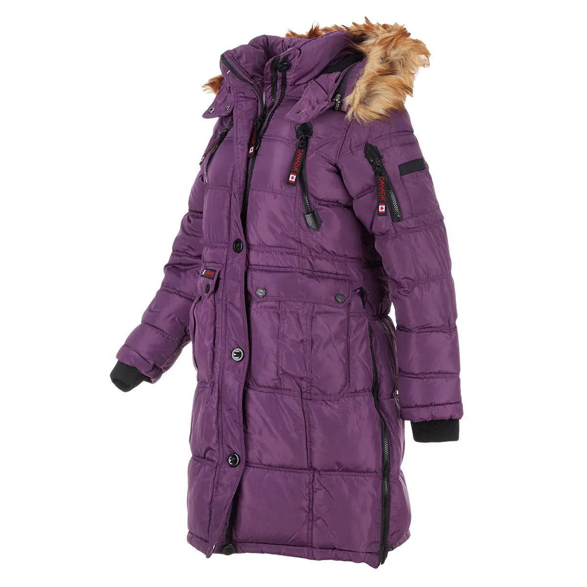 Canada Weather Gear Women's Long Puffer with Faux Fur and Sherpa Lined Hood Puffer - Tophatter Daily Deals