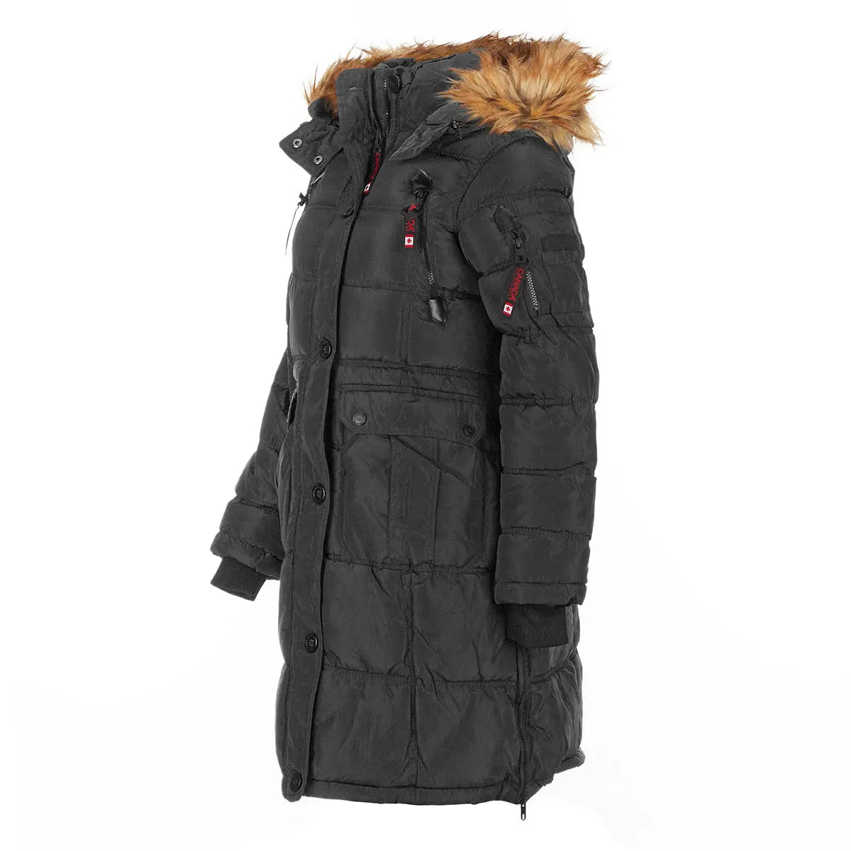 Canada Weather Gear Women's Long Puffer with Faux Fur and Sherpa Lined Hood Puffer - Tophatter Daily Deals