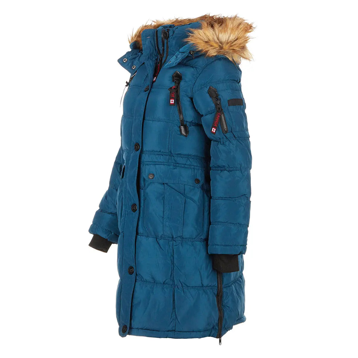 Canada Weather Gear Women's Long Puffer with Faux Fur and Sherpa Lined Hood Puffer - Tophatter Daily Deals