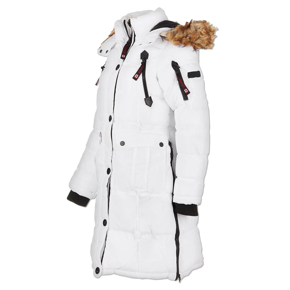 Canada Weather Gear Women's Long Puffer with Faux Fur and Sherpa Lined Hood Puffer - Tophatter Daily Deals