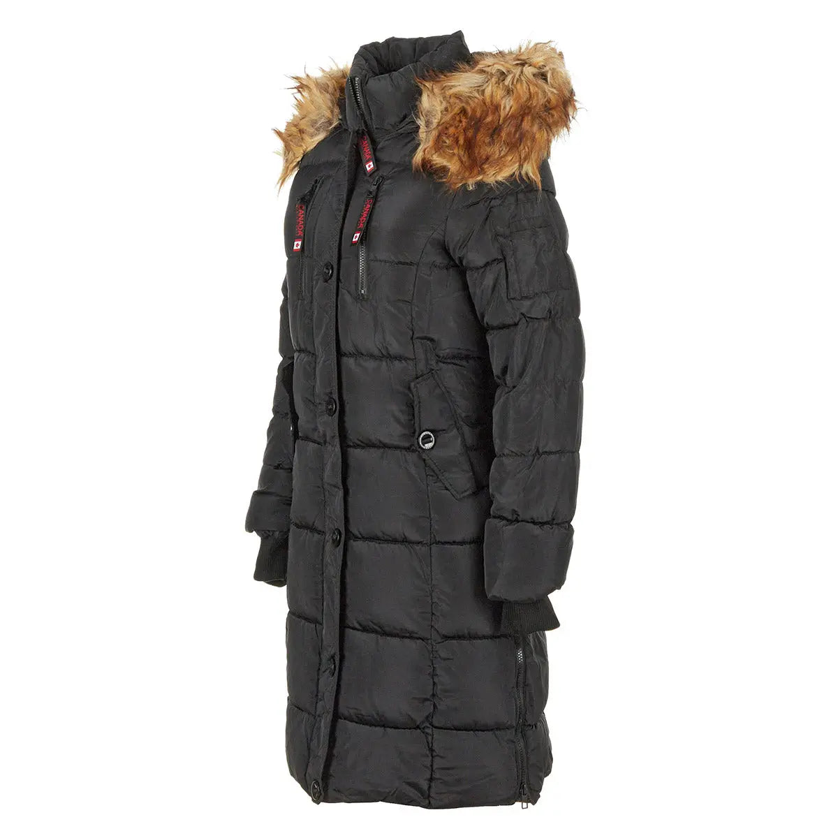 Canada Weather Gear Women's Long Puffer with Faux Fur Trim Hood Puffer - Tophatter Daily Deals