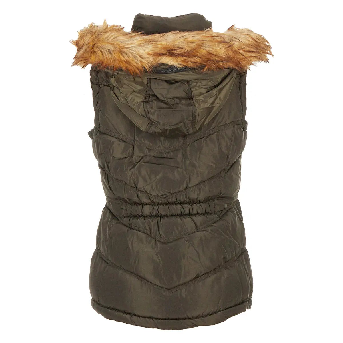 Canada Weather Gear Women's Puffer Vest with Faux Fur Trim Hood Vests - Tophatter Daily Deals
