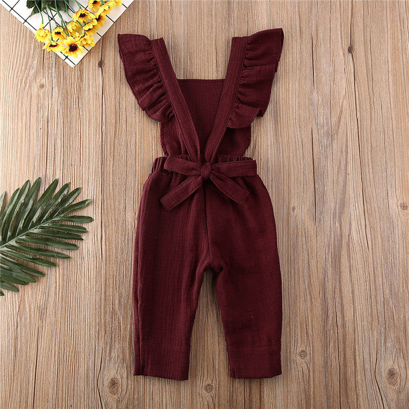 Bubble cotton pleated flying sleeve suspenders 0 - Tophatter Daily Deals