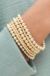 Gold 7pcs Minimalist Beaded Luxury Bracelet Set Bracelets - Tophatter Daily Deals