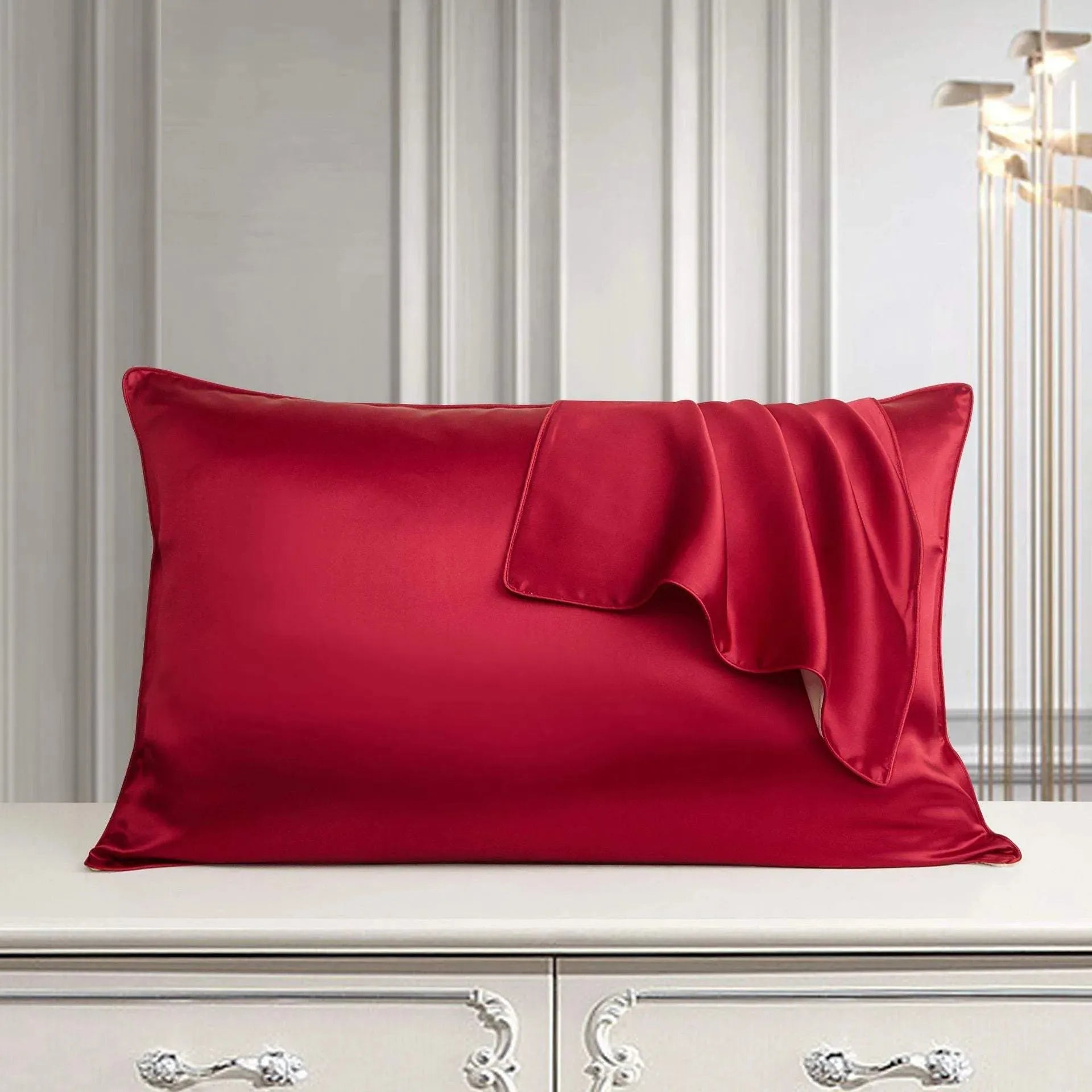 Silk Pillow Case Pure Silk Pillowcase Real Silk Pillowcase Natural Silk Pillowcase Red Humidifier - Tophatter Daily Deals