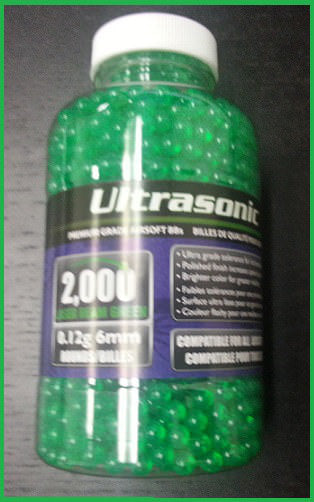 Ultrasonic Premium Grade Airsoft Green 0.12G 6mm BBs 2000 Count - Tophatter Daily Deals