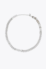 925 Sterling Silver Leaf Necklace Silver One Size Necklaces - Tophatter Daily Deals