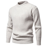 Warm Men's Knit Sweater - Round Neck Ribbed Knit, Autumn Beige 3D Changing Face Moving Picture Frame - Tophatter Daily Deals