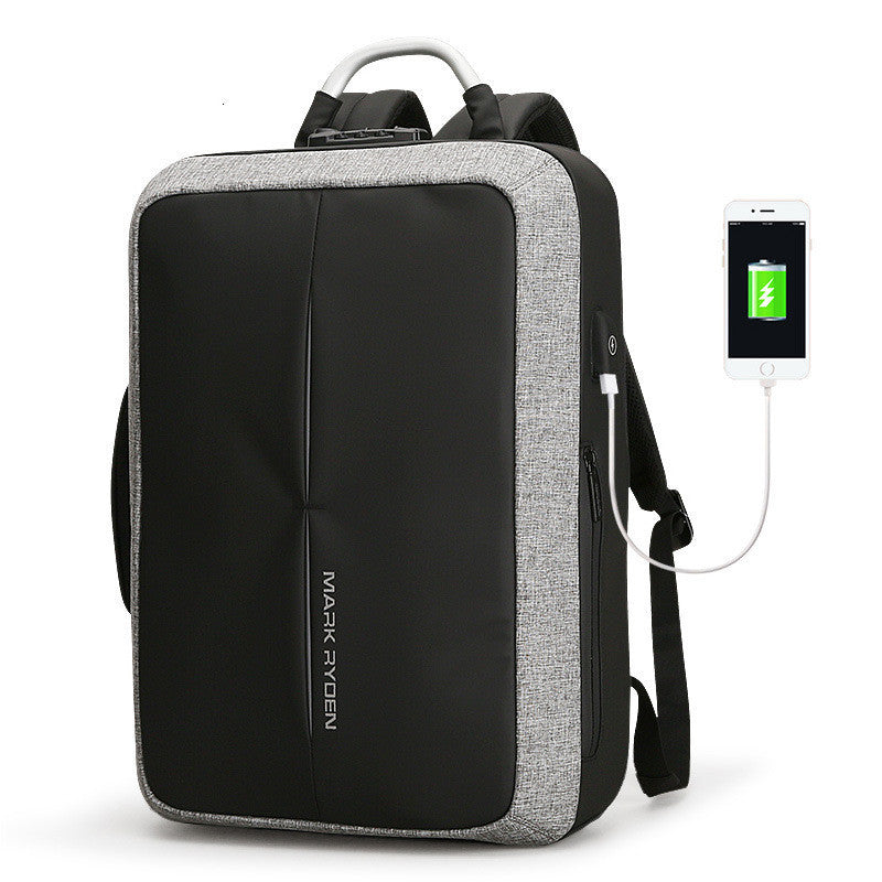 BLACK Men's backpack rechargeable usb computer bag 0 - Tophatter Daily Deals