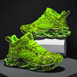 Basketball shoes men trend camouflage graffiti hand drawn Green 0 - Tophatter Daily Deals