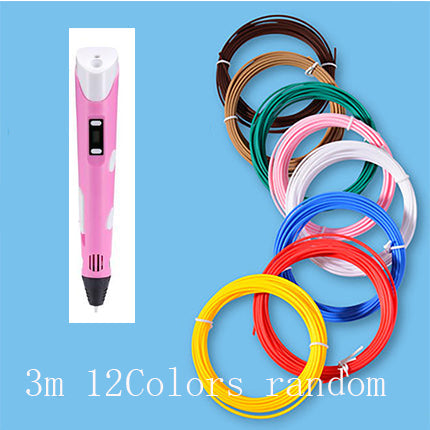 3D print pen 3D pen two generation graffiti 3D stereoscopic paintbrush children puzzle painting toys Pink 3M USB 0 - Tophatter Daily Deals