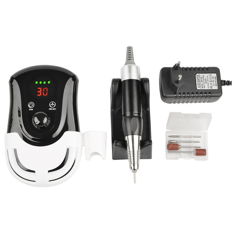 30000 rpm rechargeable portable nail polisher Black 0 - Tophatter Daily Deals