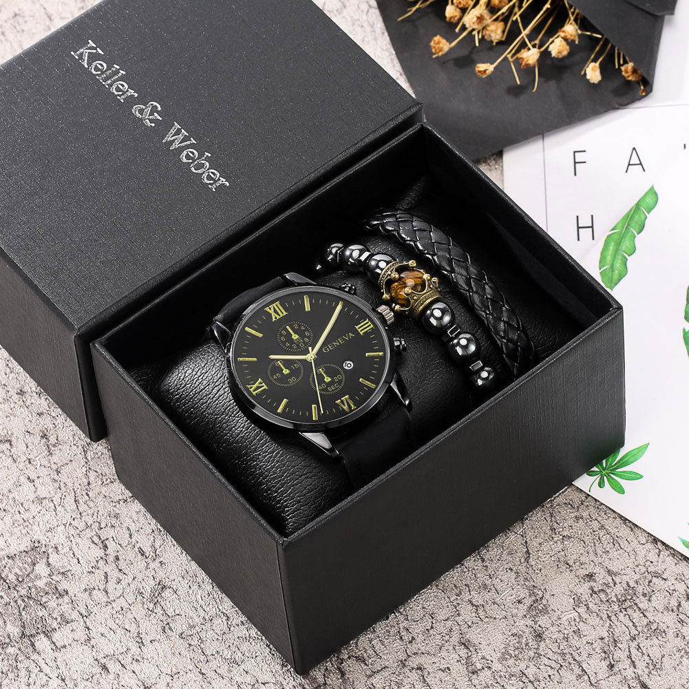 Gift Box Set Men's Quartz Watch Bracelet Fashion Jason Bracelets - Tophatter Daily Deals