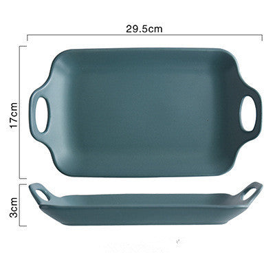 Baking oven-Ear heat resistant baking tray Blue Long style 0 - Tophatter Daily Deals