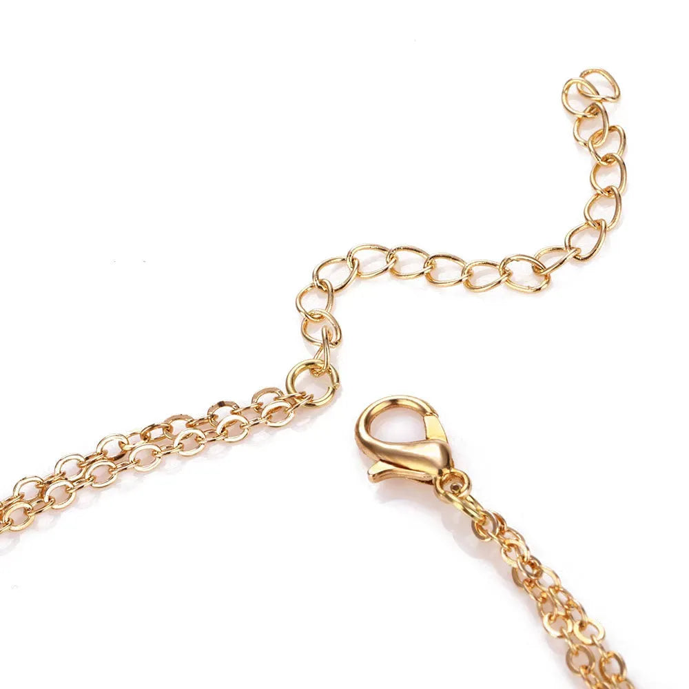 New Summer Multi Layer Sequined Choker Necklace For Women Gold Color Double Layer Round Pendant Necklace Fashion Jewelry Necklaces - Tophatter Daily Deals