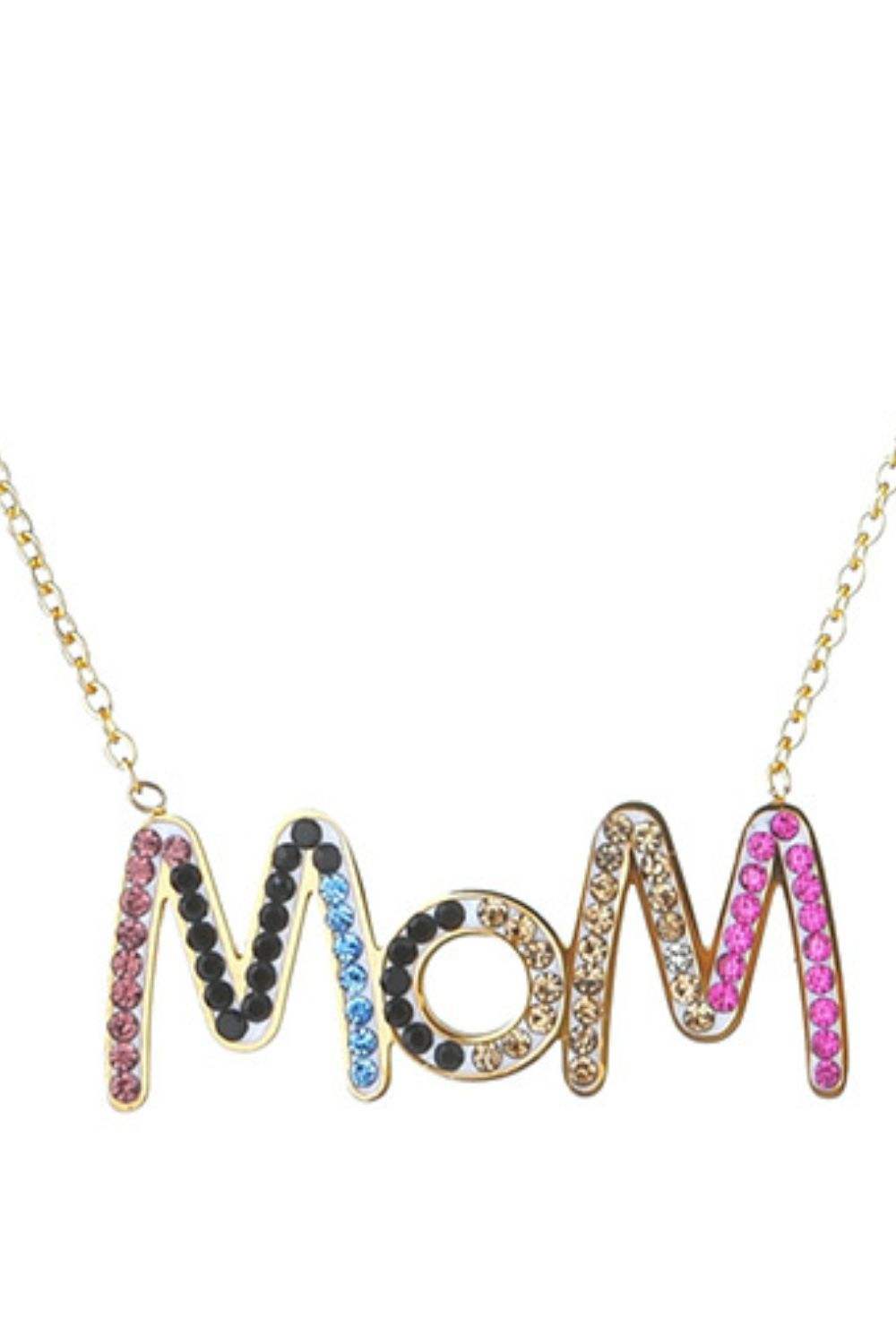 MOM Zircon Stainless Steel Necklace Necklaces - Tophatter Daily Deals