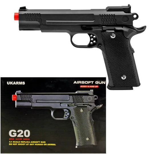 G20 350 FPS Full Metal M945 Replica Airsoft Spring Hand Gun Pistol - Tophatter Daily Deals