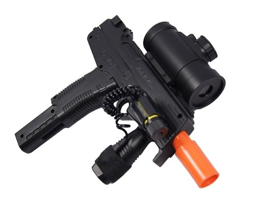M30GL Airsoft Gun Spring Uzi with Laser & Red Dot Scope and Tac Grip - TOPHATTER'S ARMORY DEALS Collectible Weapons - Tophatter Daily Deals
