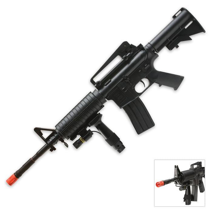 New 320 fps Spring Airsoft M4A1 Carbine Rifle - Laser - TOPHATTER'S ARMORY DEALS Collectible Weapons - Tophatter Daily Deals