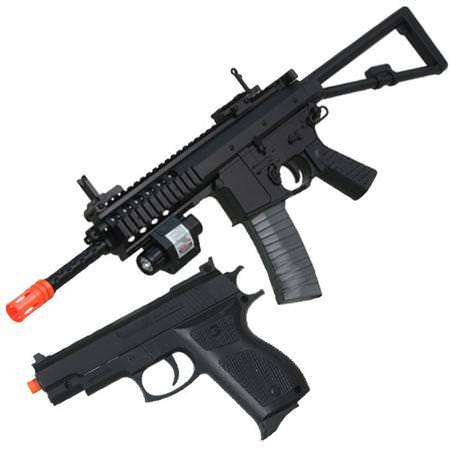 Spring P1188 Rifle and Pistol Combo Pack Airsoft Guns Collectible Weapons - Tophatter Daily Deals
