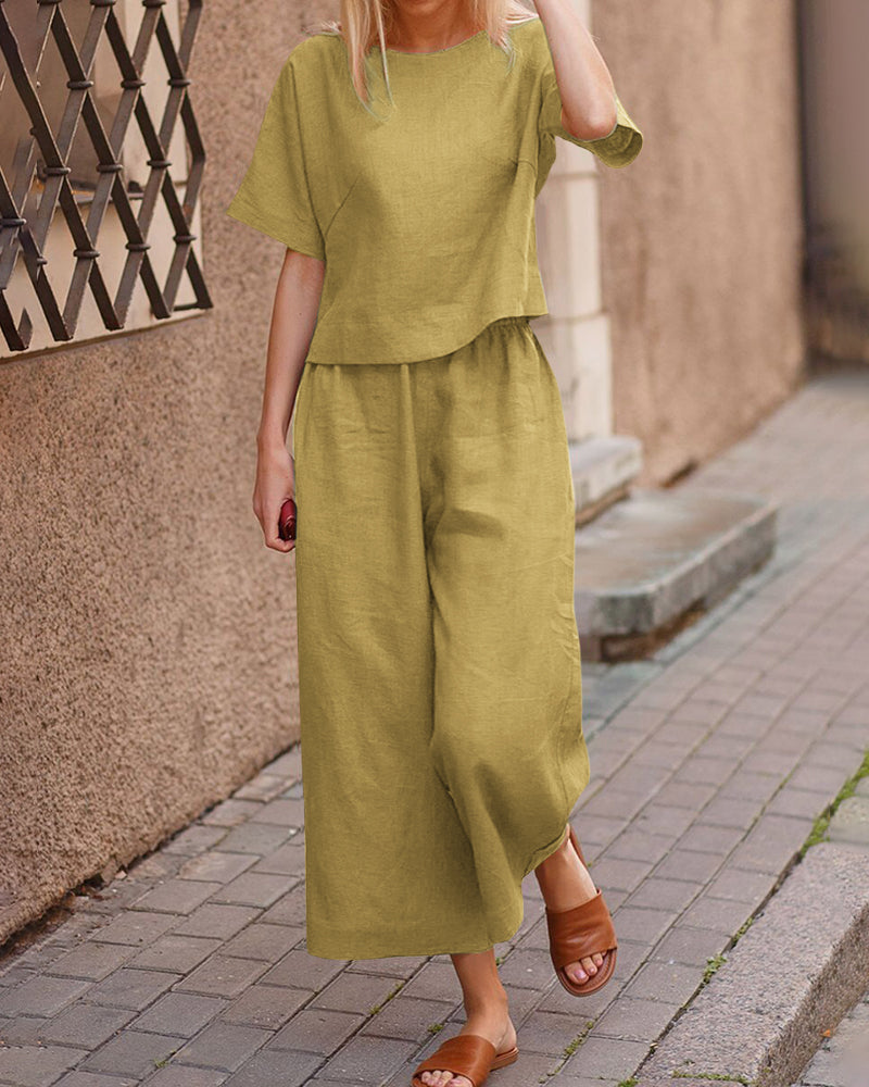Loose Fit Two Piece Sets Yellow Two Pieces Sets - Tophatter Daily Deals