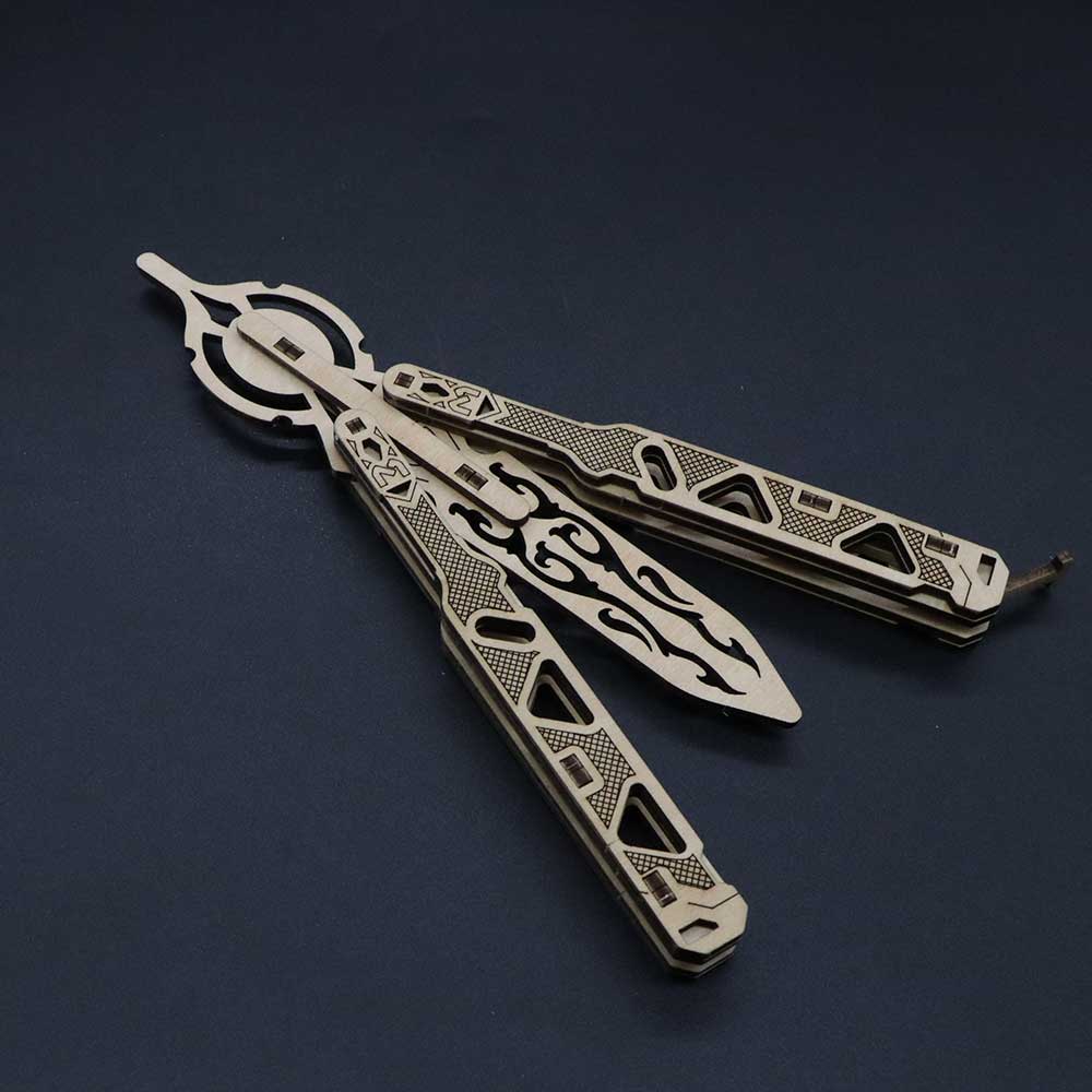 6 Cool Wooden Knife Model Kit 3D Blade Puzzle Toy Octane Heirloom - Tophatter Daily Deals